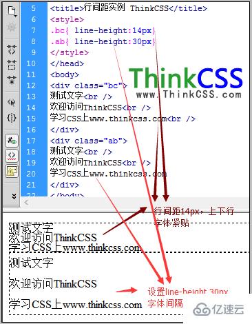 css字体中上下行与行之间的间距距离怎么设置