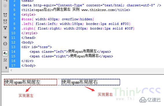 span在div里居左和居右布局的方法