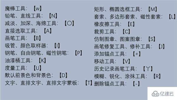 PS常用工具的快捷键有哪些