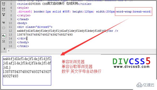 CSS怎么实现div内放长英文字母或长数字自动换行