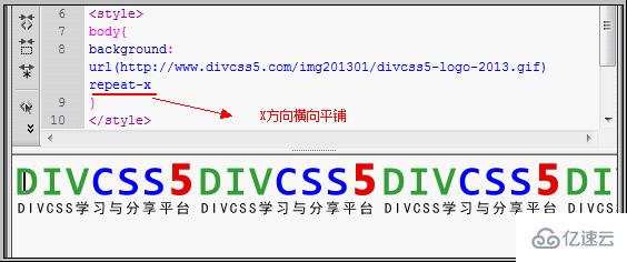 CSS怎么设置背景图片横向平铺