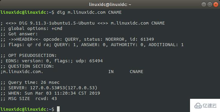 Linux中解析域名命令dig怎么用