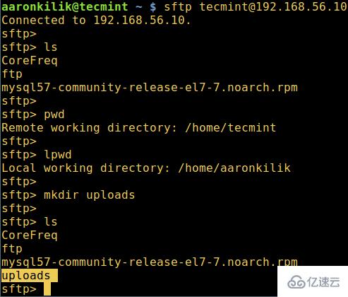 Linux中怎么使用sftp传输文件/文件夹