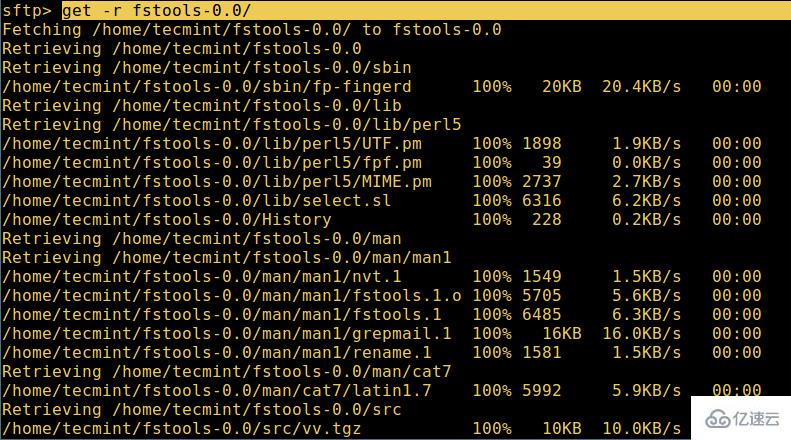 Linux中怎么使用sftp传输文件/文件夹