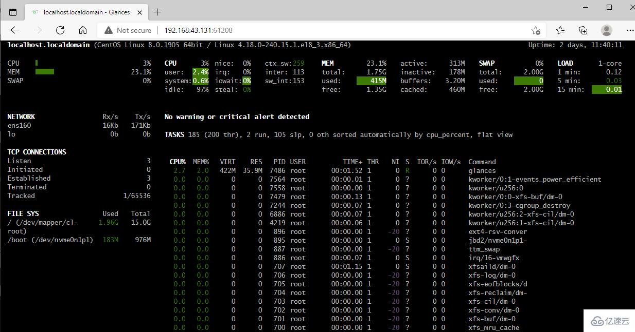 Linux系统监视工具Glances怎么用