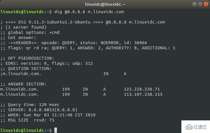 Linux下如何使用Dig解析域名