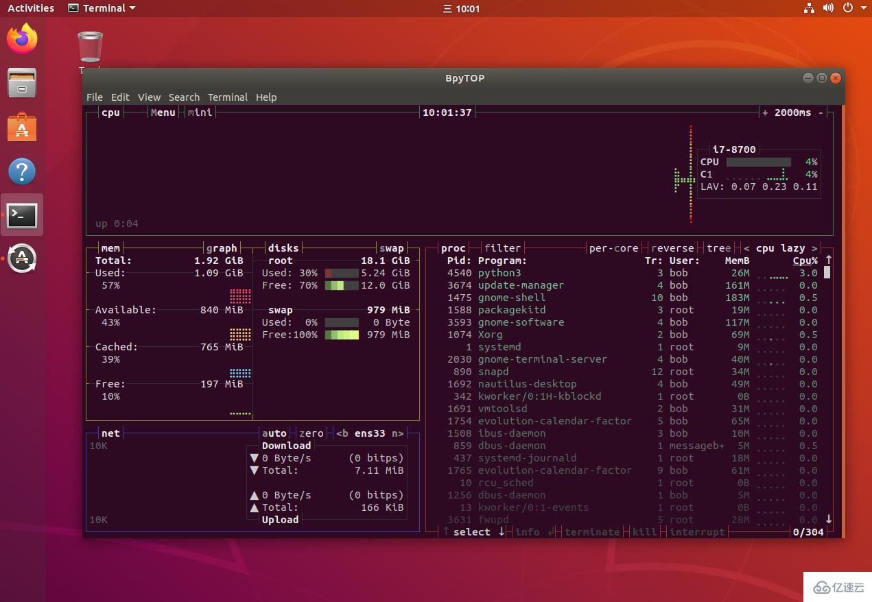 Linux系统中如何安装并且使用Bpytop