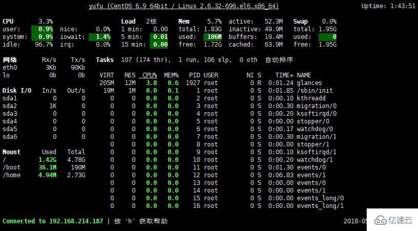 Linux监控工具glances如何使用