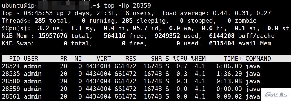 linux如何查看java线程