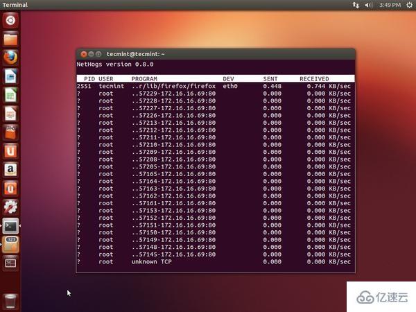 Linux下按进程实时统计网络带宽利用率的工具NetHogs怎么用