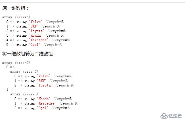 php怎样将一维数组转为二维数组