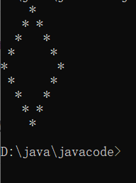 JAVA中怎么用for循环打印空心菱形