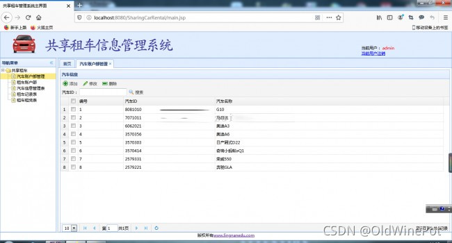 Java如何实现共享租车信息管理系统