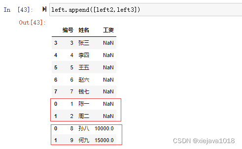 python pandas中如何实现合并与拼接