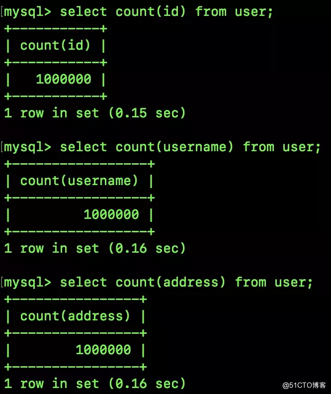 MySQL中的count(*)与count(1)哪个效率快
