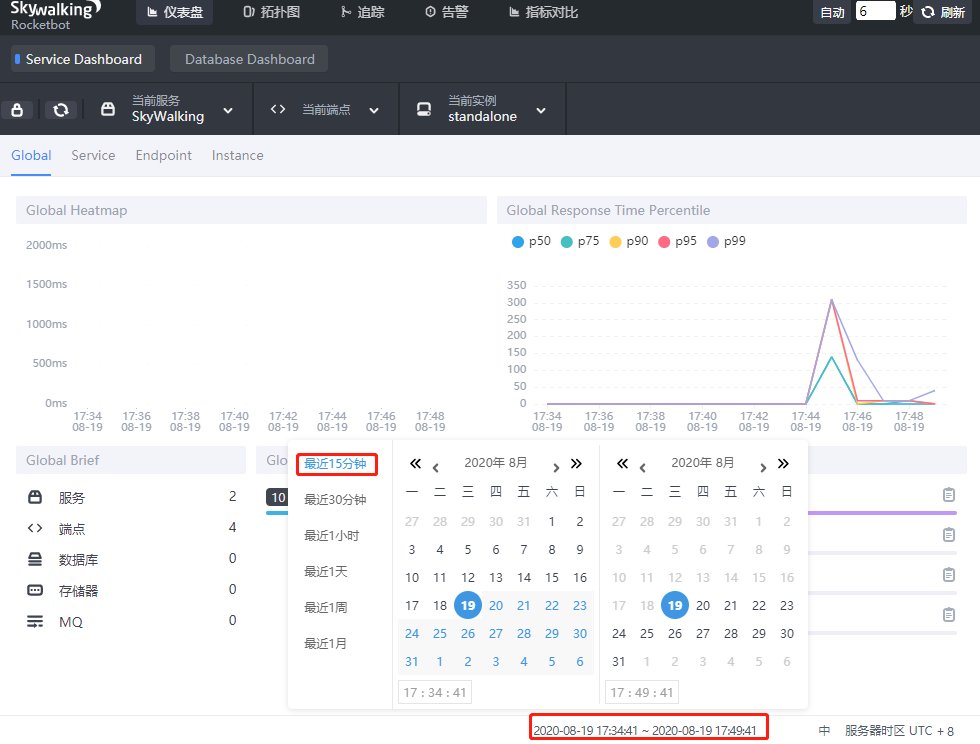 docker中怎么部署skywalking实现全链路监控功能