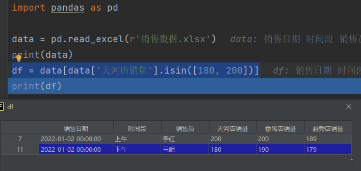 Python中Pandas条件筛选功能怎么用