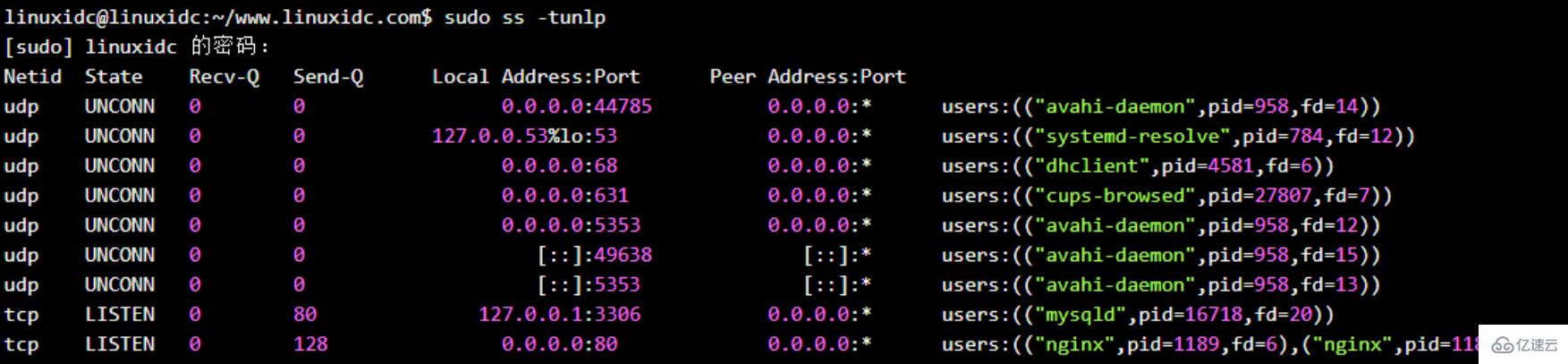 linux如何查询端口