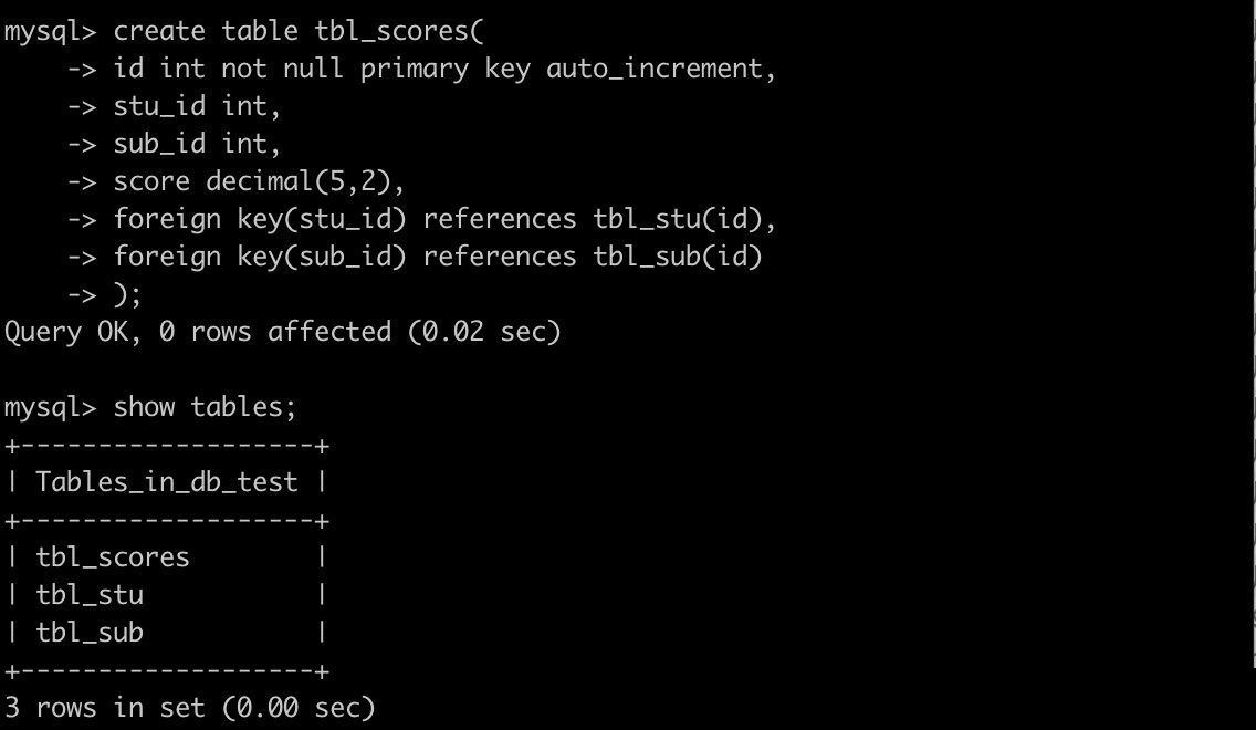 MySQL如何创建三张关系表