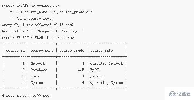 mysql怎么修改一列的值