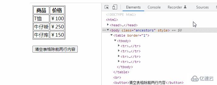 jquery如何清空表格除前兩行內(nèi)容