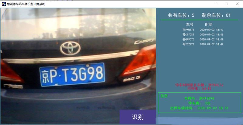 基于Python怎么实现智能停车场车牌识别计费系统