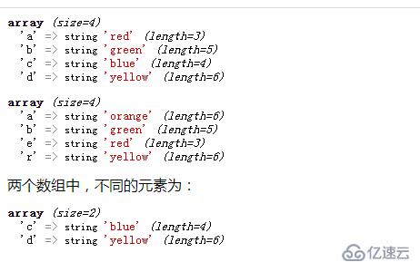 php如何比较两个数组并返回不同元素