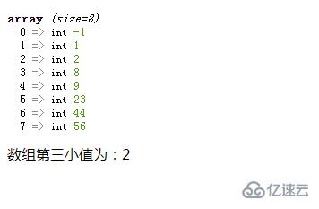 php如何求数组第三小值