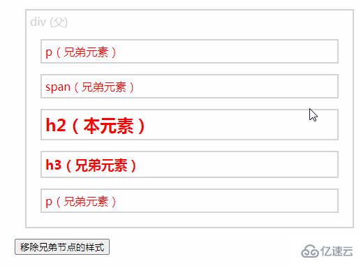 jquery如何实现兄弟节点移除样式