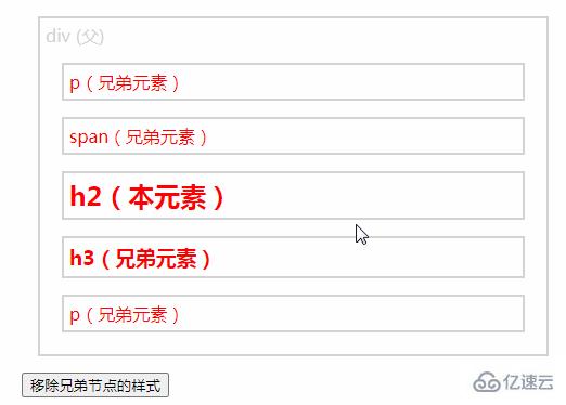 jquery如何实现兄弟节点移除样式