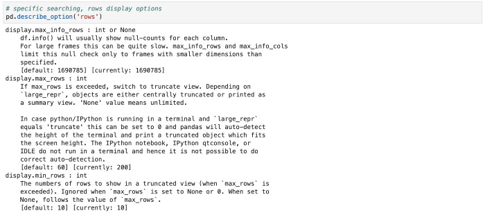 Pandas中常用option如何设置