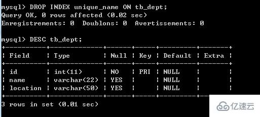 mysql刪除unique key的方法