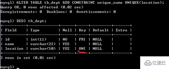 mysql删除unique key的方法