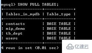 如何查詢mysql中所有表