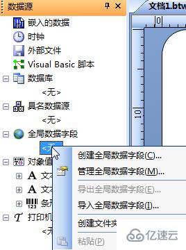 BarTender全局数据字段如何创建