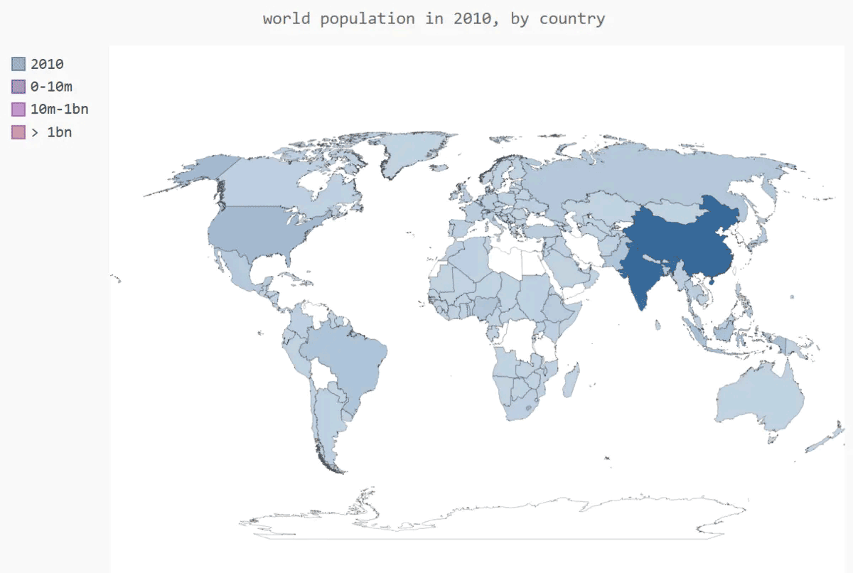 python怎么绘制世界人口地图