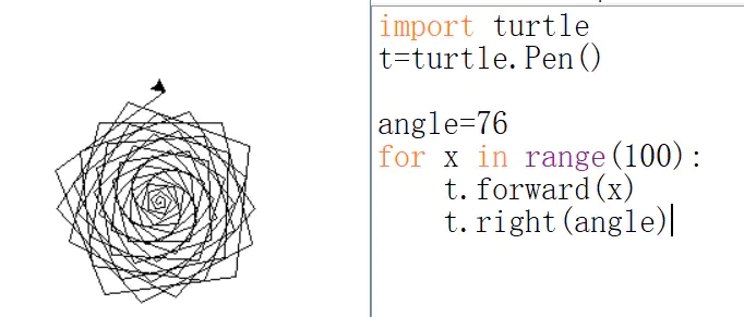 python怎么使用for循环和海龟绘图实现漂亮螺旋线  python 第3张