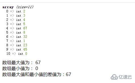 php如何求数组最大值和最小值的差值