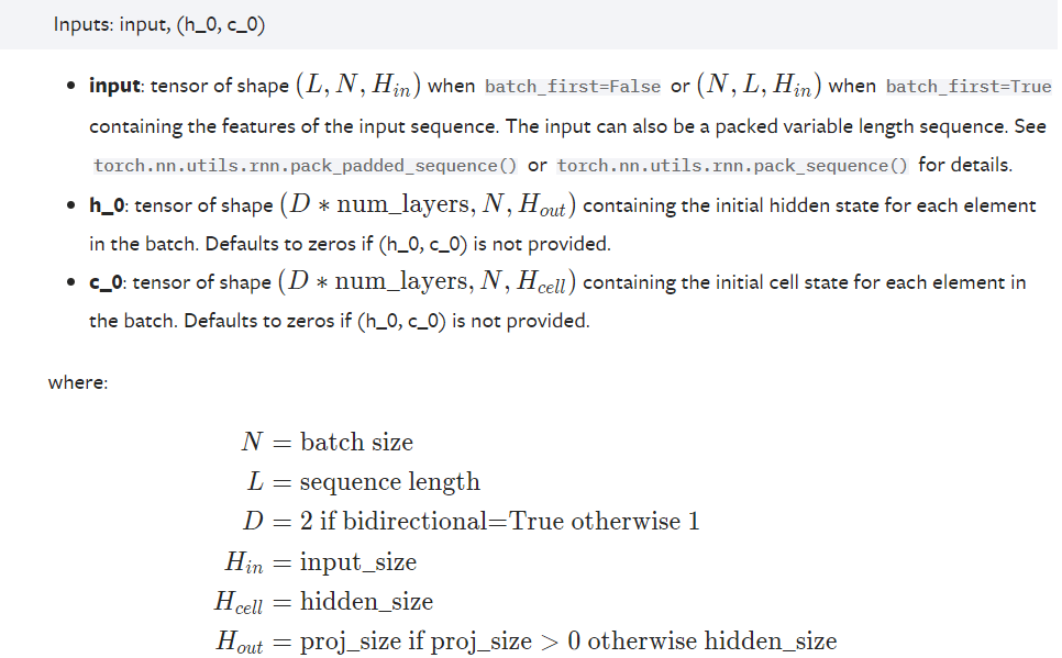 PyTorch中LSTM的输入和输出实例分析