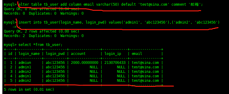 MySQL表数据操作实例分析