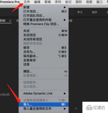 premiere如何导入视频