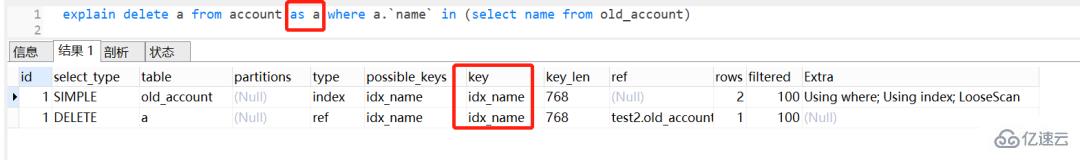 mysql中delete in子查询不走索引问题怎么解决