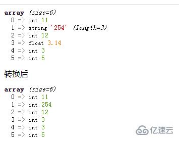 php數(shù)組如何將元素值轉(zhuǎn)換成int整數(shù)類型