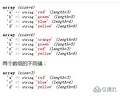 php如何比较两个数组键值的不同