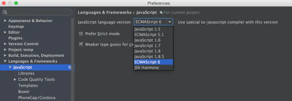 webstorm不支持es6如何解決