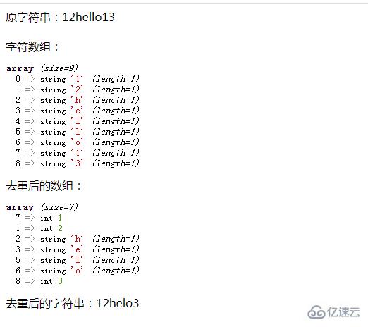 php如何去除字符串的相同项