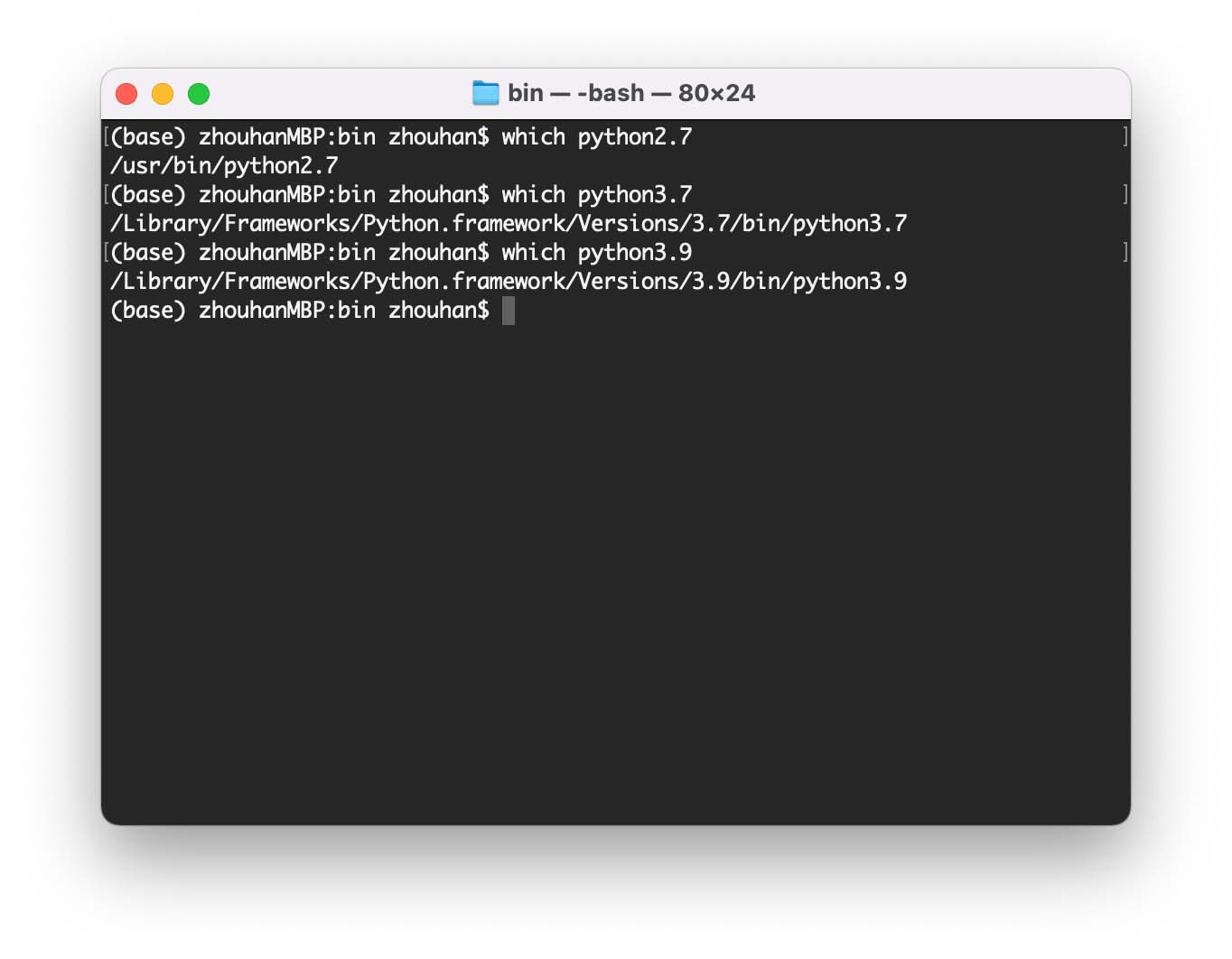 怎么查看Mac本机的Python3安装路径