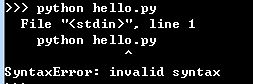 Python出现File “＜stdin＞“, line 1非语法错误如何解决
