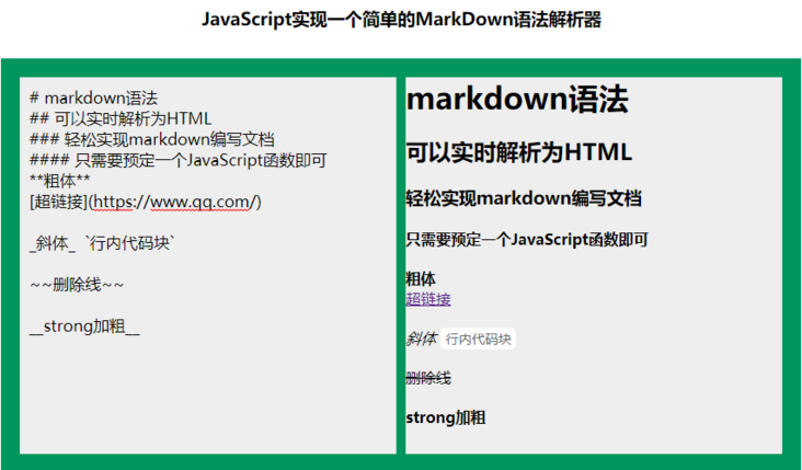 JavaScript如何实现简单的Markdown语法解析器