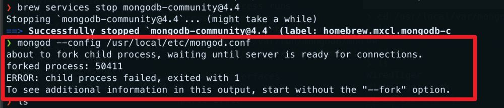 Mongodb启动报错about to fork child process,waiting until server&nbs怎么解决